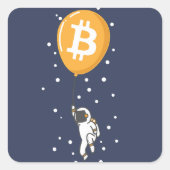 月へのBitcoin宇宙飛行士 – Btc Crypto スクエアシール (正面)