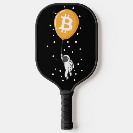 月へのBitcoin宇宙飛行士 – Btc Crypto ピックルボールラケット (正面)