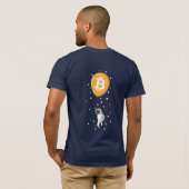 月へのBitcoin宇宙飛行士 – Btc Crypto Tシャツ (裏面フル)