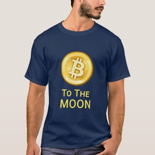 月へのBitcoin Tシャツ (正面)
