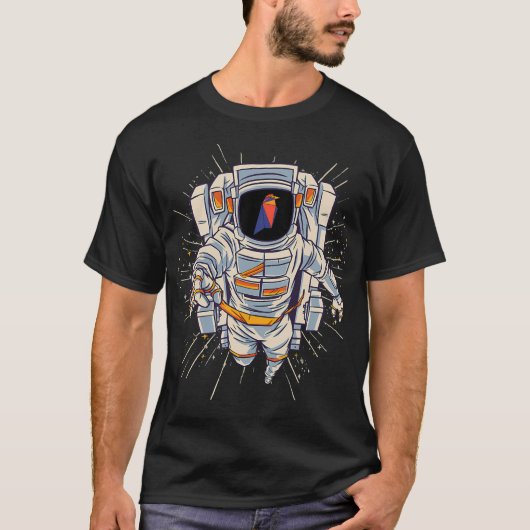 月へのRavencoin宇宙飛行士 Tシャツ (正面)