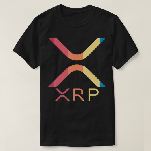 月へのXRPリップル暗号通貨ビットコイン Tシャツ (デザイン正面)