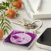 月またはLe VoyageのdansのlaのLuneのレトロへの旅行 キーホルダー (正面右)