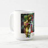 月まで愛してる宇宙飛行士の絵 クールなスペース コーヒーマグカップ (正面左)