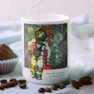 月まで愛してる宇宙飛行士の絵 クールなスペース コーヒーマグカップ