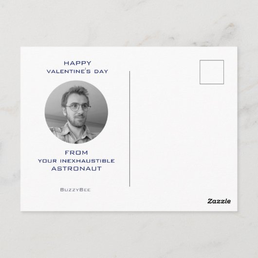 月まで愛してる宇宙飛行士の絵 クールなスペース ポストカード (裏面)