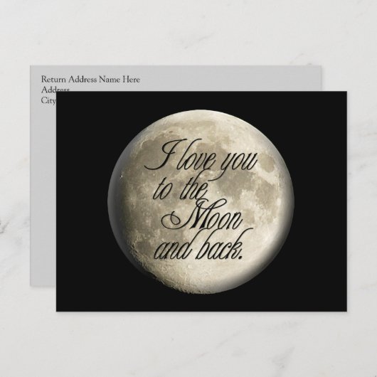 月まで愛してる、そしてその先まで。本物そっくりの月 ポストカード (正面/裏面)