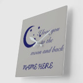 月まで愛してる スクエア壁時計 (傾斜)