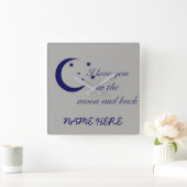 月まで愛してる スクエア壁時計 (ホーム)