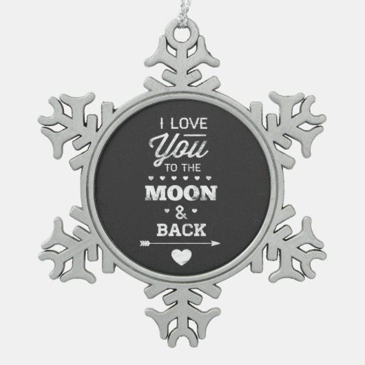 月まで愛してる スノーフレークピューターオーナメント (正面)