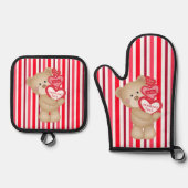 月まで愛してる&バック 鍋つかみ&鍋敷きセット (正面)