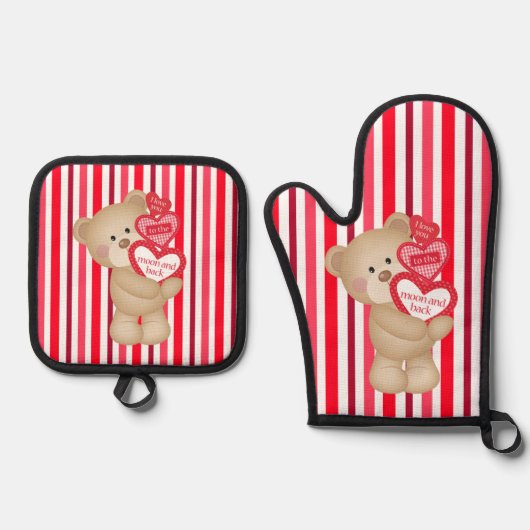 月まで愛してる&バック 鍋つかみ&鍋敷きセット (正面)