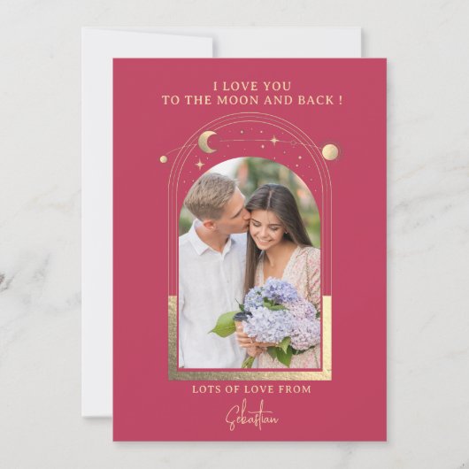 月まで愛してる フォト 天体 マゼンタ ゴールド シーズンカード (正面)