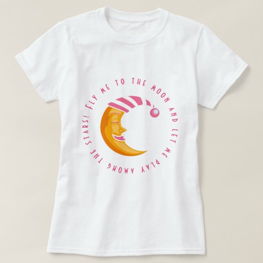 月まで飛ぼう Tシャツ (デザイン正面)
