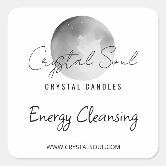 月をテーマにしたキャンドルラベル スクエアシール (正面)