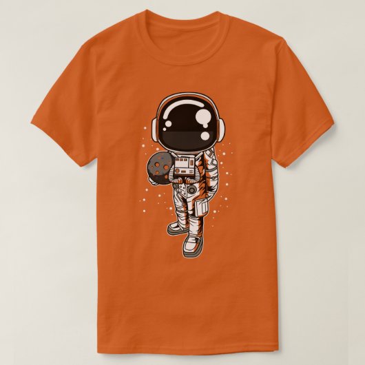 月を保持する宇宙飛行士 Tシャツ (デザイン正面)