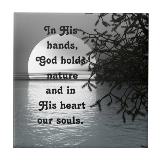 月を反映する彼の手 タイル (正面)