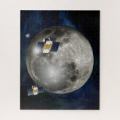 月を周回するツイングリル宇宙船。 ジグソーパズル (縦)