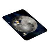 月を周回するツイングリル宇宙船。 マグネット (右側)