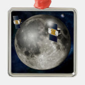 月を周回するツイングリル宇宙船。 メタルオーナメント (正面)