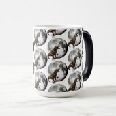 月を周回するバラのある自転車のTレックス モーフィングマグカップ (正面右)