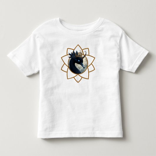 月を守る白鳥。 トドラーTシャツ (正面)