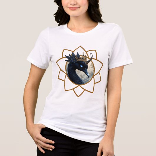 月を守る白鳥。 トライブレンドTシャツ (正面)