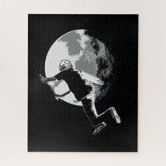 月を尾行する – テールホイップスクーターのスタント ジグソーパズル (縦)