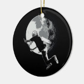 月を尾行する – テールホイップスクーターのスタント セラミックオーナメント (左)