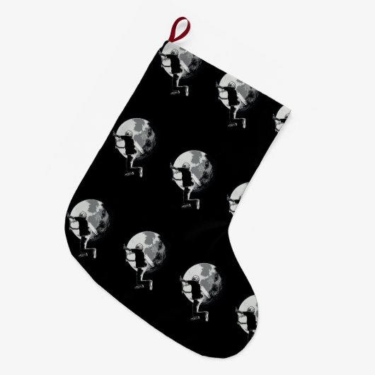 月を尾行する – テールホイップスクーターのスタント ラージクリスマスストッキング (正面 (吊り時))