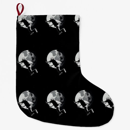月を尾行する – テールホイップスクーターのスタント ラージクリスマスストッキング (正面)