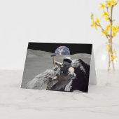 月を掘る カード (黄色い花)