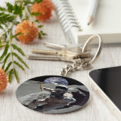 月を掘る キーホルダー (側面)