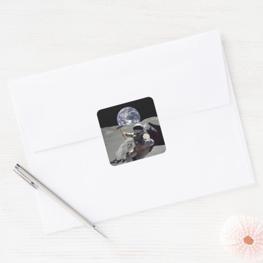 月を掘る スクエアシール (封筒)