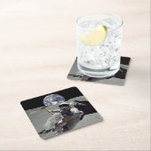 月を掘る スクエアペーパーコースター (インサイチュ)