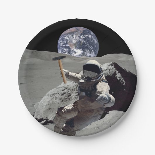 月を掘る ペーパープレート (正面)