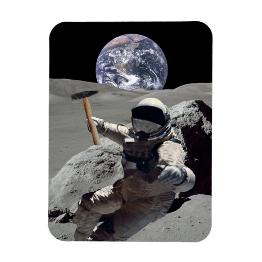 月を掘る マグネット (縦)