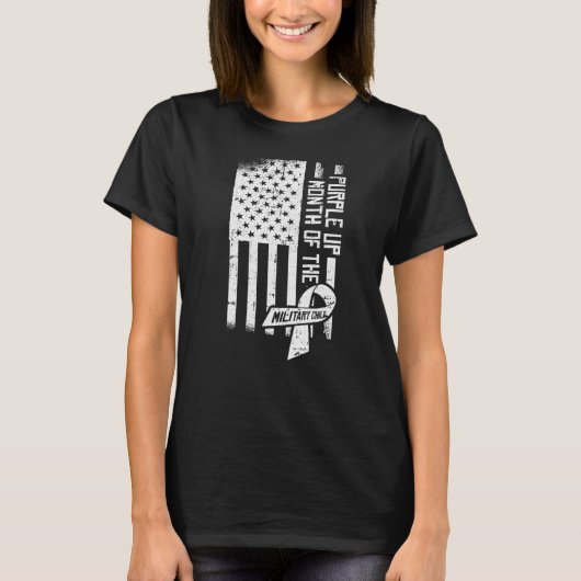 月を操って軍隊の子アメリカ国旗 Tシャツ (正面)