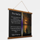 月を映した海のシルエット 吊り下げ型タペストリー (傾斜あり)