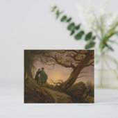 月を熟考する二人の男 ポストカード (スタンド正面)