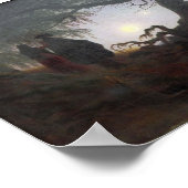 月を熟考する男女 ポスター (角)