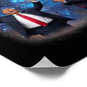 月を眺めて吠える3人のトランプ、変なミーム トランプ ポスター (角)