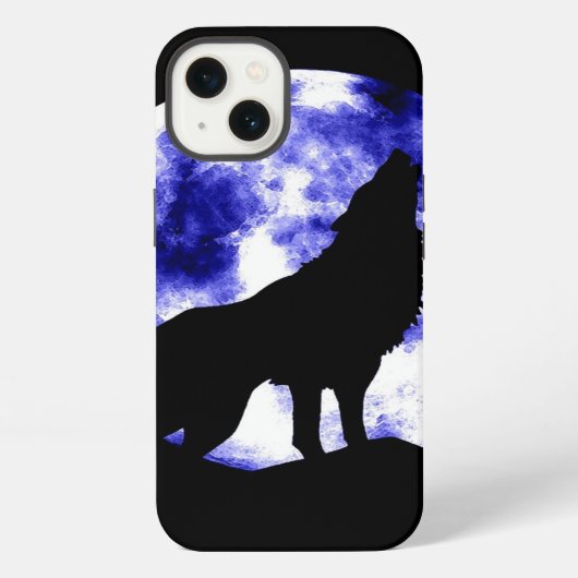 月を眺める狼 iPhoneケース (裏面)