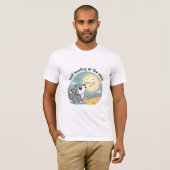 月を眺める狼 Tシャツ (正面フル)