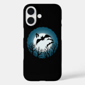 月を背景にしたコウモリと木 Case-Mate iPhoneケース (裏面)