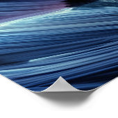 月を見て座っている孤独な女性 ポスター (角)