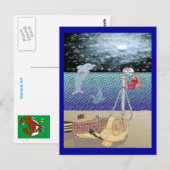 月を見ながら ポストカード (正面/裏面)