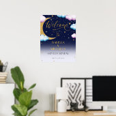 月を越えてかわいいジェンダーがパーティー歓迎 ポスター (ホームオフィス)