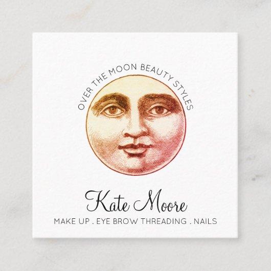 月を越えてモバイルメイクアップアーティスト スクエア名刺 (正面)