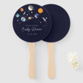 月を越えて少年ベビーシャワーパーティー宇宙銀河 ハンドファン (正面&裏面)